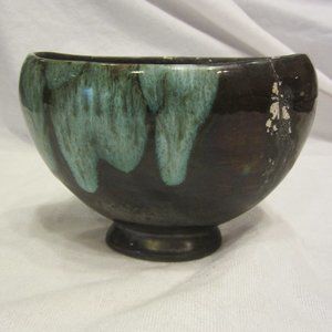 UNIQUE VTG DRIP GLAZE OBLONG VASE/PLANTER